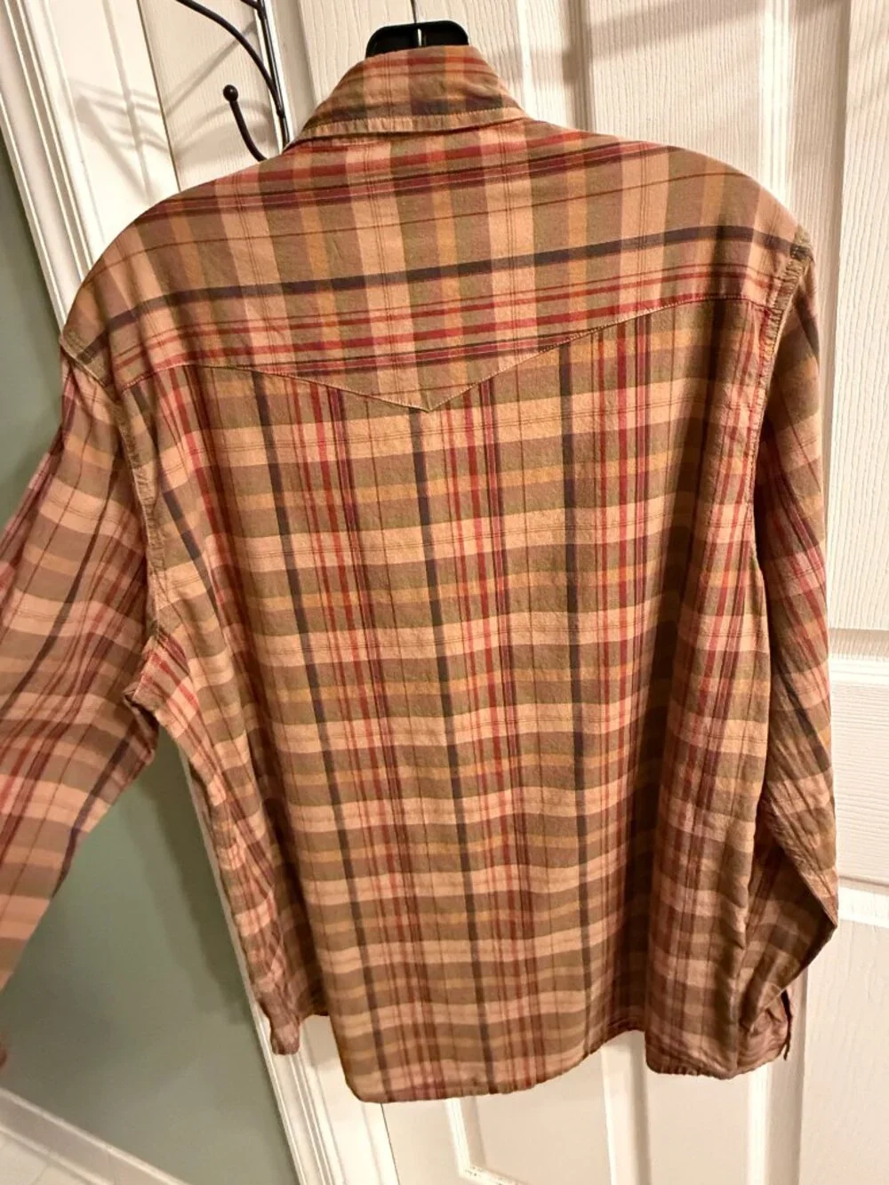J. Crew Men's Indian Madras Western Pearl Snap Shirt, Medium